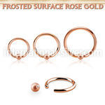 bcrr18f3 rose gold steel captive bead ring 18g  w 3mm frosted ball