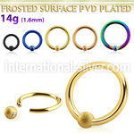 bcrt14f3 anodized surgical steel ball closure rings ear  lobe nipple  piercing