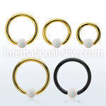 bcrt14o4 pvd plated 316l steel bcr 14g w 4mm synthetic opal ball