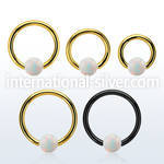 bcrt14o5 pvd plated 316l steel bcr 14g w 5mm synthetic opal ball