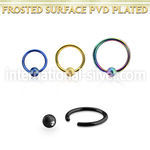 bcrt16f5 anodized surgical steel ball closure rings ear  lobe eyebrow septum  piercing