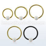 bcrt16o4 pvd plated 316l steel bcr 16g w 4mm synthetic opal ball