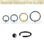 bcrt18f3 anodized steel ball closure ring, 18g w 3mm frosted ball