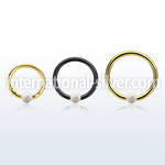 bcrt18o3 pvd plated 316l steel bcr 18g w 3mm synthetic opal ball