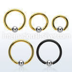 bcrtb4 hoops captive rings anodized surgical steel 316l ear lobe