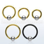 bcrtb5 hoops captive rings anodized surgical steel 316l ear lobe