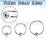 bedr20g 316l steel fixed bead ring 20g 3mm ball