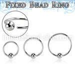 bedr20m 316l steel fixed bead ring 20g ball