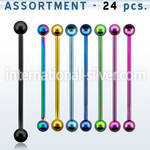blk101 straight barbells anodized surgical steel 316l 