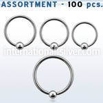 blk106 hoops captive rings surgical steel 316l helix