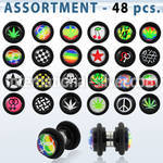 blk171 cheaters  illusion plugs and tapers acrylic body jewelry belly button