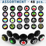 blk172 cheaters  illusion plugs and tapers acrylic body jewelry belly button