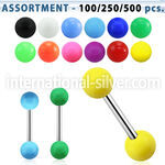 blk190 straight barbells surgical steel 316l with acrylic parts tongue