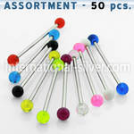 blk202 straight barbells surgical steel 316l with acrylic parts 