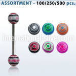 blk322 straight barbells surgical steel 316l with acrylic parts tongue