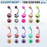 blk331 belly rings surgical steel 316l with acrylic parts belly button