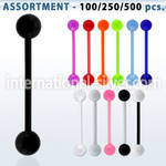 blk338 straight barbells surgical steel 316l with acrylic parts tongue