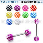 blk365 straight barbells surgical steel 316l with acrylic parts tongue