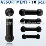 blk389 straight barbells anodized surgical steel 316l tongue
