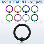 blk393 hoops captive rings anodized surgical steel 316l nose