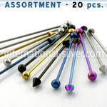 blk45 straight barbells anodized surgical steel 316l 