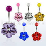 bnaflc2 belly rings surgical steel 316l with acrylic parts belly button