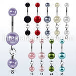 bndpr1 belly rings surgical steel 316l with acrylic parts belly button
