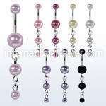 bndpr2 belly rings surgical steel 316l with acrylic parts belly button