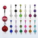 bndpr9 belly rings surgical steel 316l with acrylic parts belly button