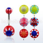 bndxe belly rings surgical steel 316l with acrylic parts belly button