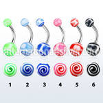 bndxg belly rings surgical steel 316l with acrylic parts belly button