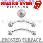 bnefo4l steel curved barbell frosted steel balls