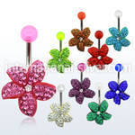 bnfwc1 belly rings surgical steel 316l with acrylic parts belly button