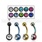 bnt1cg belly rings anodized surgical steel 316l belly button