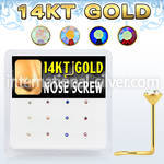 box w 12 14kt gold nose screw w 1.5mm ab crystal tops 