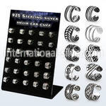 brehvcf display w 30 pcs. of silver helix ear cuff mix designs