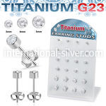 brerbzr1 titanium earring studs 20g press fit cz 12 pairs