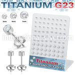 brerbzr2 titanium earring studs 20g press fit cz 36 pairs