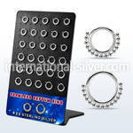 brnhm54 board w 30 silver septum seamless rings w small beads