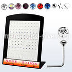 brnsm l shape nose studs silver 925 nose