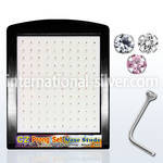 brnszm l shape nose studs silver 925 nose