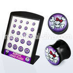 brpg122 board w double flared plug with girly skull logo