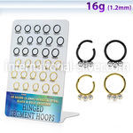 brsegh20 anodized surgical steel seamless and segment rings ear lobe septum piercing