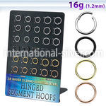 brsegh25 surgical steel hinged segment hoops pvd 30pcs