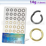 brsegh9 anodized surgical steel seamless and segment rings ear  lobe nipple  piercing
