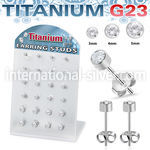 bruerbzr1 titanium earring studs 20g press fit cz 12 pairs