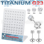 bruerbzr2 titanium earring studs 20g press fit cz 36 pairs