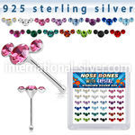 bxcuam36 silver nose bones 22g gems colors 36