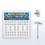 bxhdc box w 52 silver nose bones w hand shaped tops w crystals