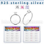 bxnhmx4 silver seamless nose ring hoop 22g square color 18